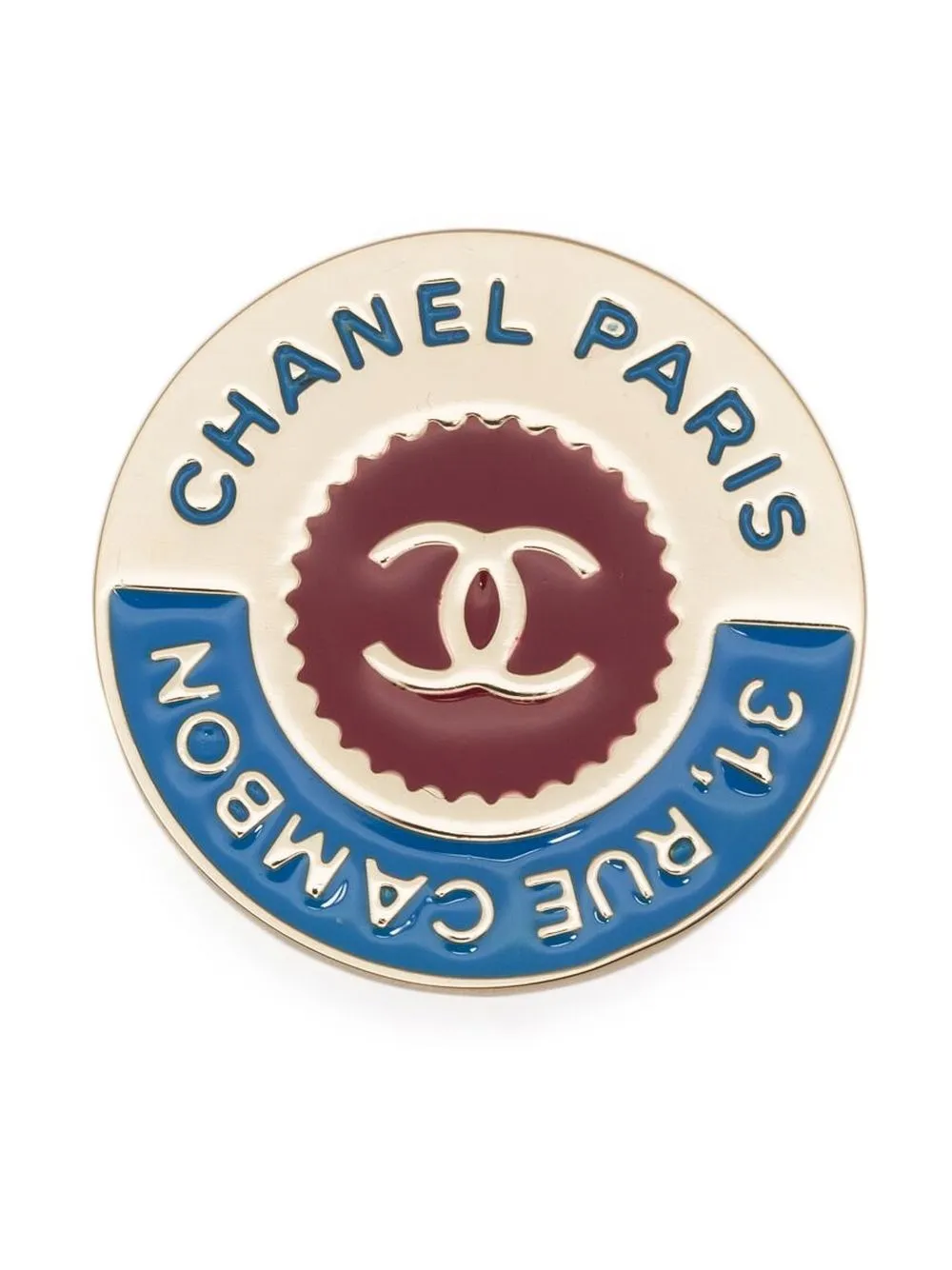 

Chanel Pre-Owned 2017 Rue Cambon logo pin - Gold
