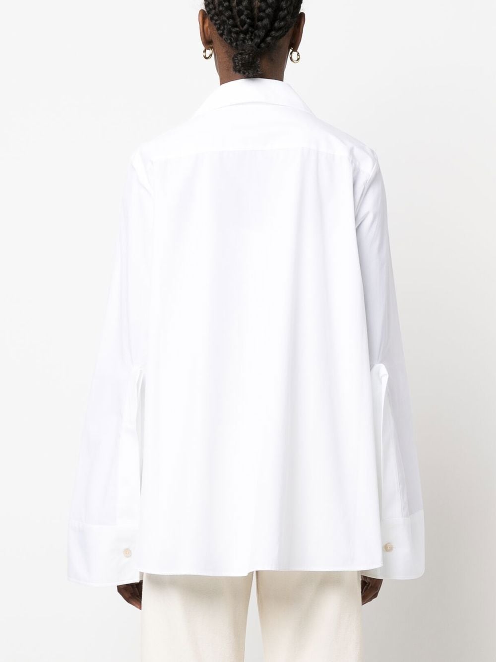 Shop Palmer Harding Long-sleeve Cotton Shirt In White