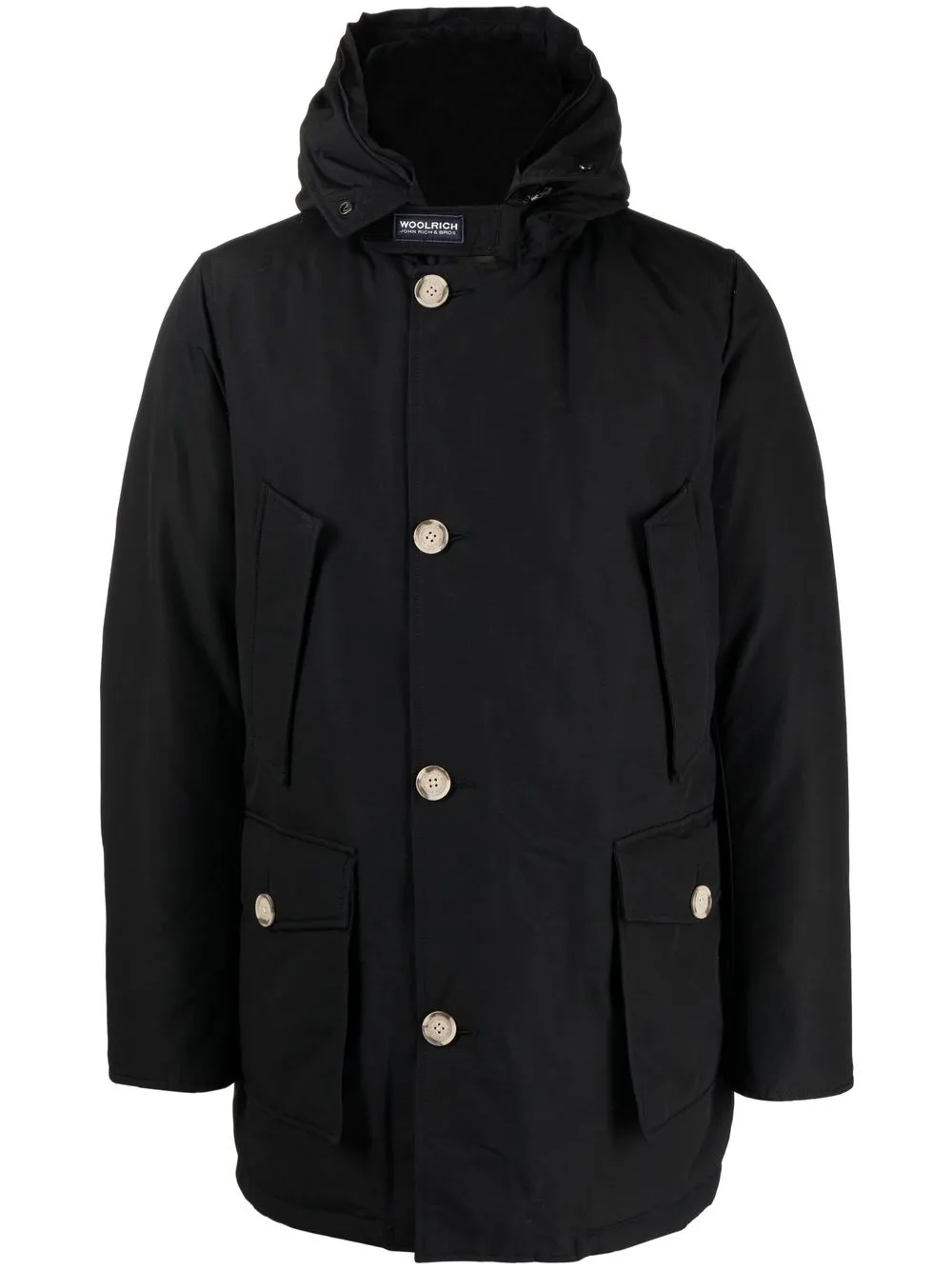 Woolrich chamarra capitonada con capucha - Negro