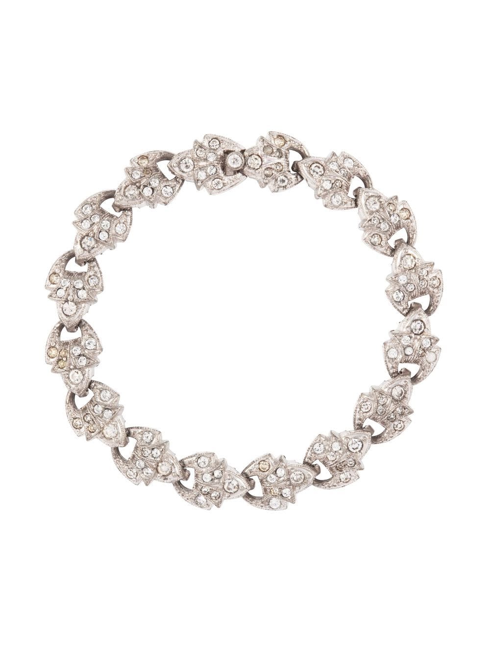 Pre-owned Susan Caplan Vintage 1930s Crystal-embellished Bracelet In Silver