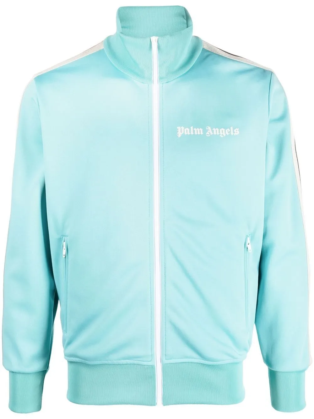 Palm Angels Logo-print Zip-up Track Jacket In Blue