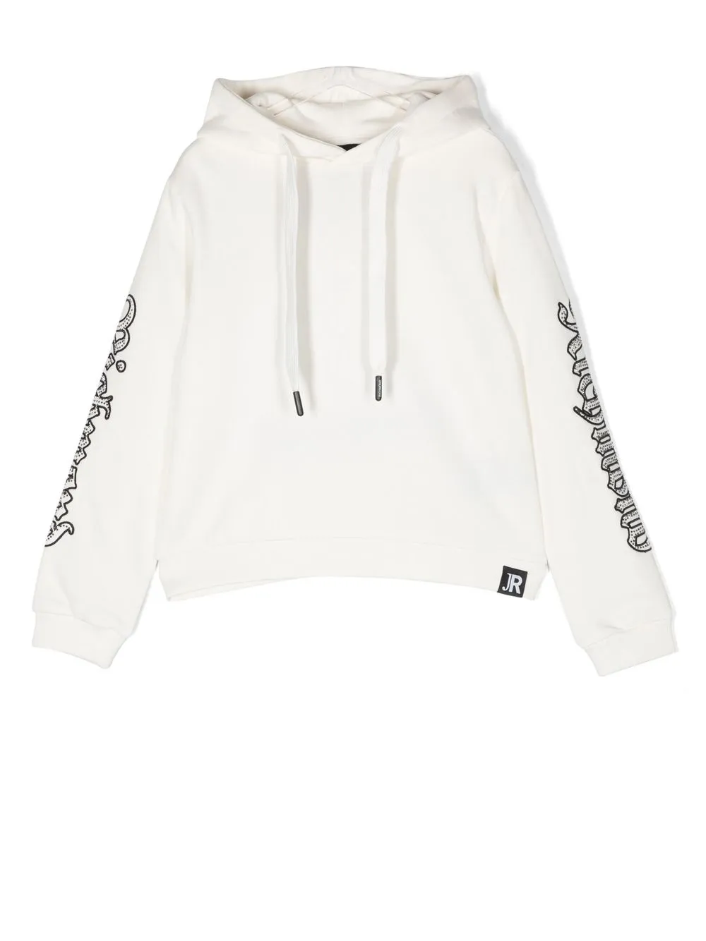 

John Richmond Junior rear logo-print detail hoodie - White