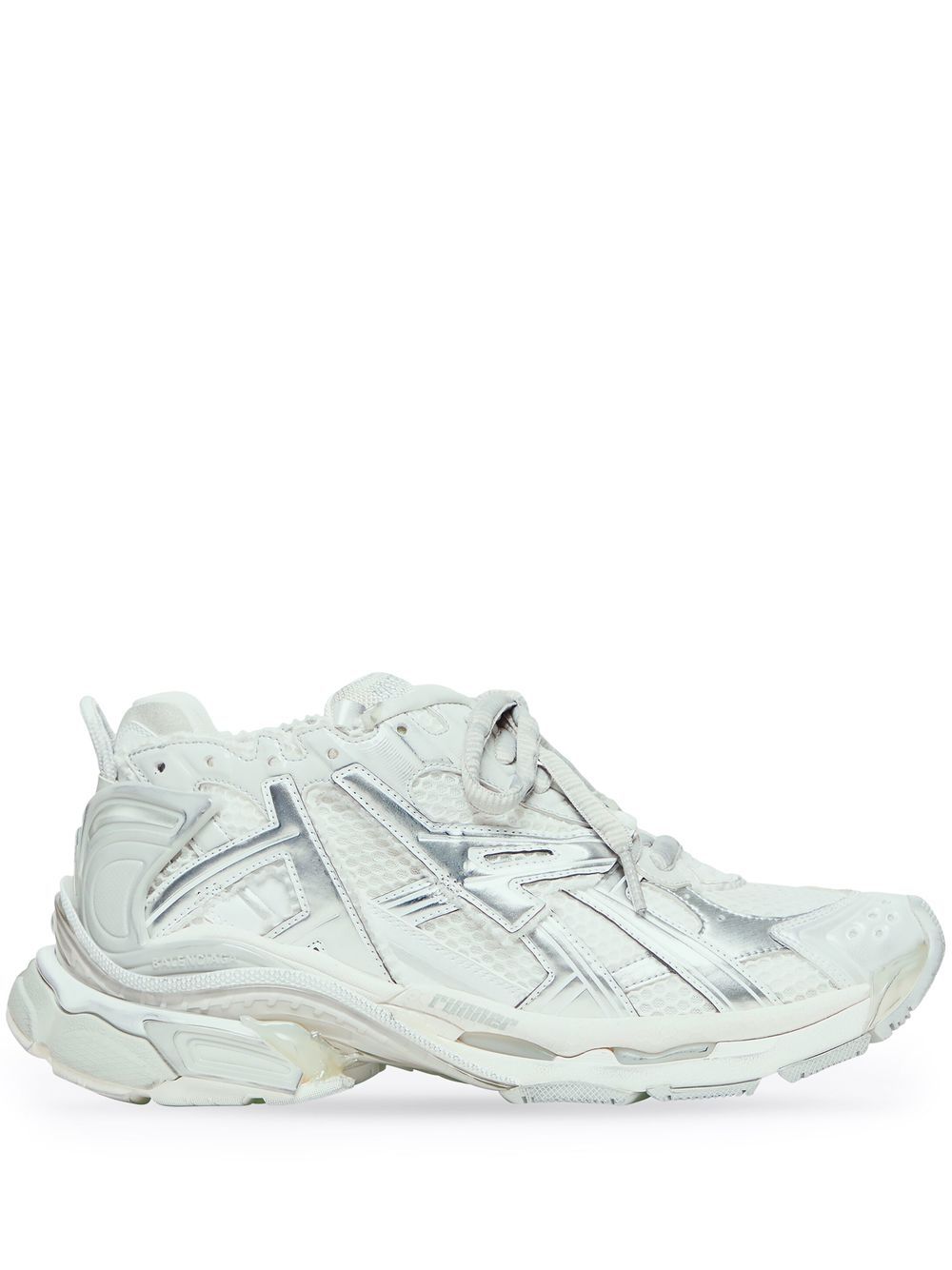 Shop Balenciaga Runner Panelled Sneakers In Grey