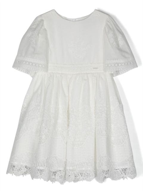 Patachou embroidered short-sleeved dress