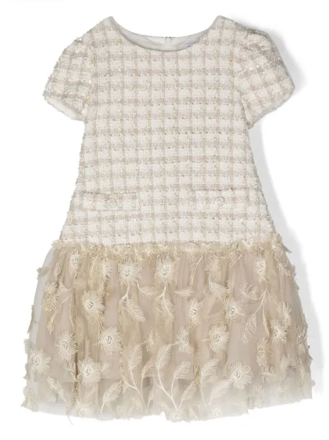 Patachou Vestido de tweed com bordado