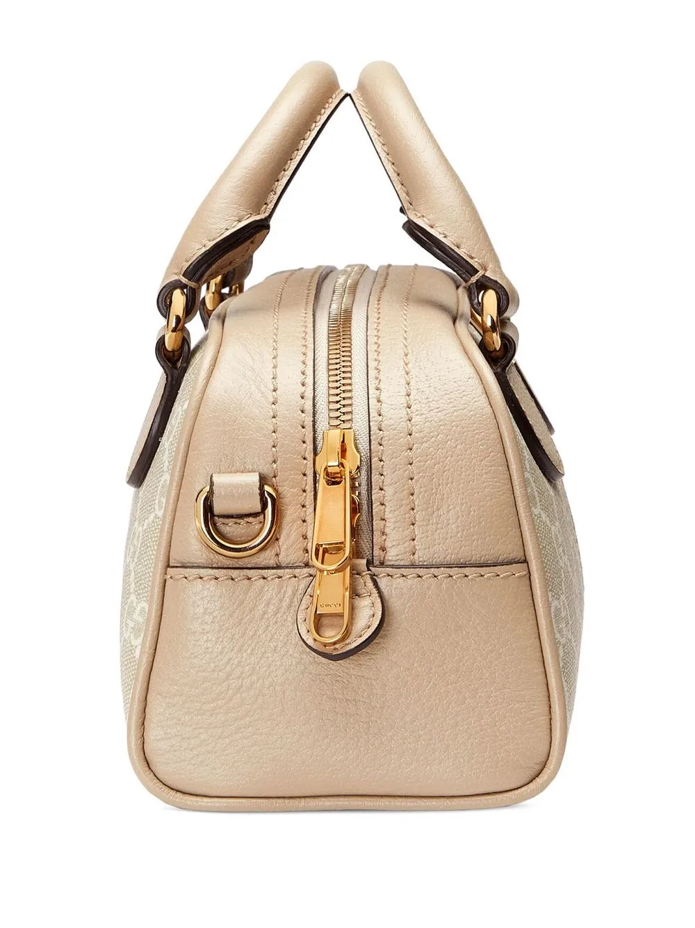 Shop Gucci Mini Ophidia Gg Top-handle Bag In Neutrals