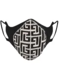 Balmain knitted-monogram face mask - Black