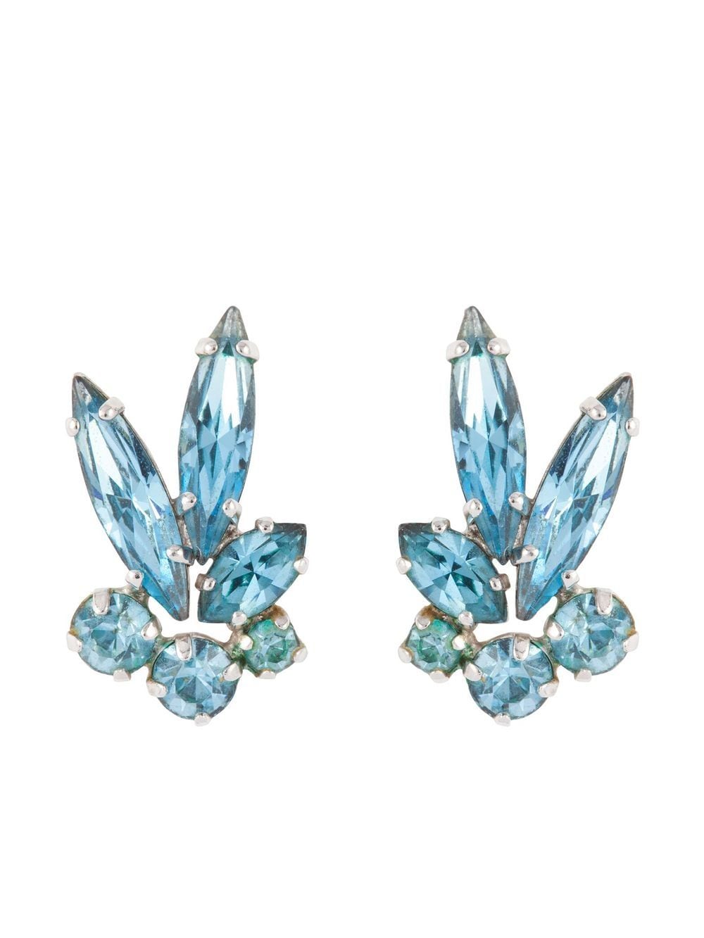 1950s crystal-embellished clip-on earrings