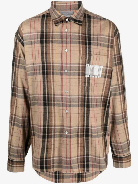 VTMNTS plaid-check long-sleeve shirt