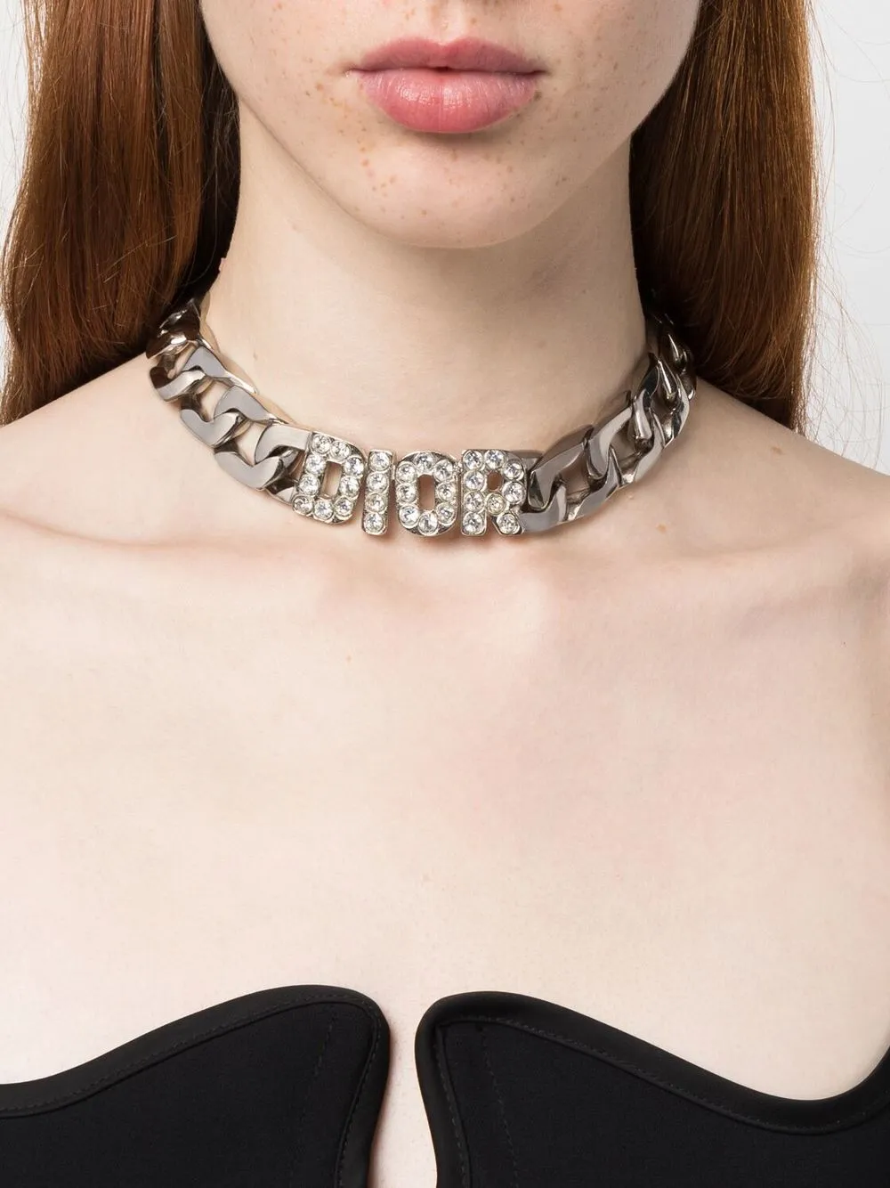 Christian Dior 1990s preowned crystalembellished Logo Choker Farfetch