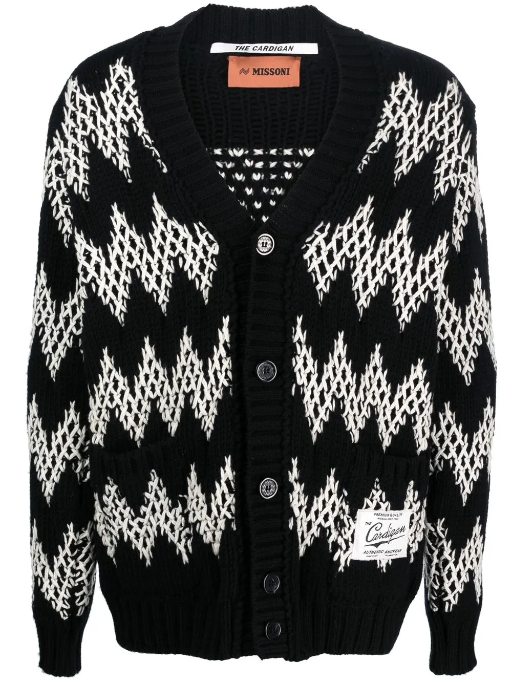 

Missoni zigzag-knit wool cardigan - Black