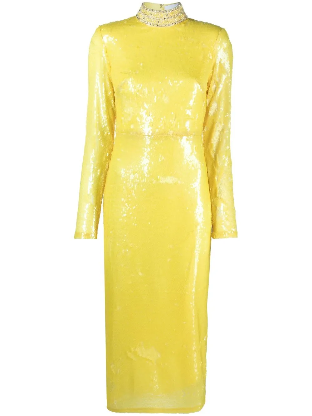 

Dina Melwani sequin-embellished midi dress - Yellow