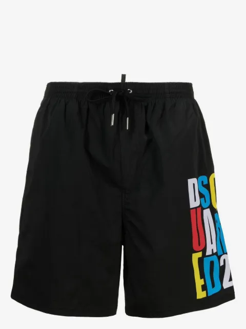 DSQUARED2 logo print drawstring swim shorts