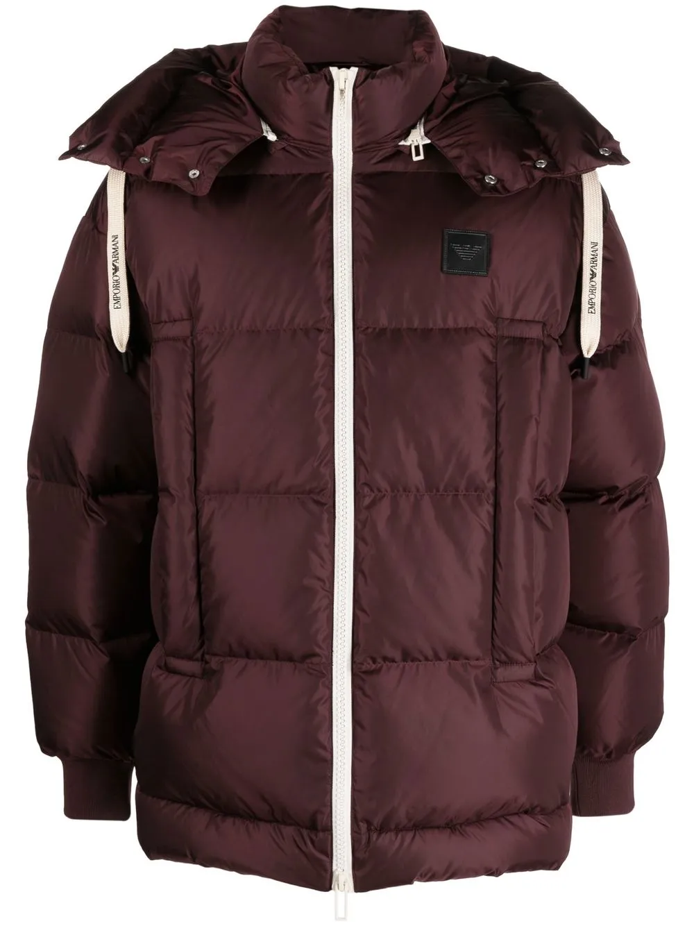 

Emporio Armani logo-patch puffer-jacket - Red