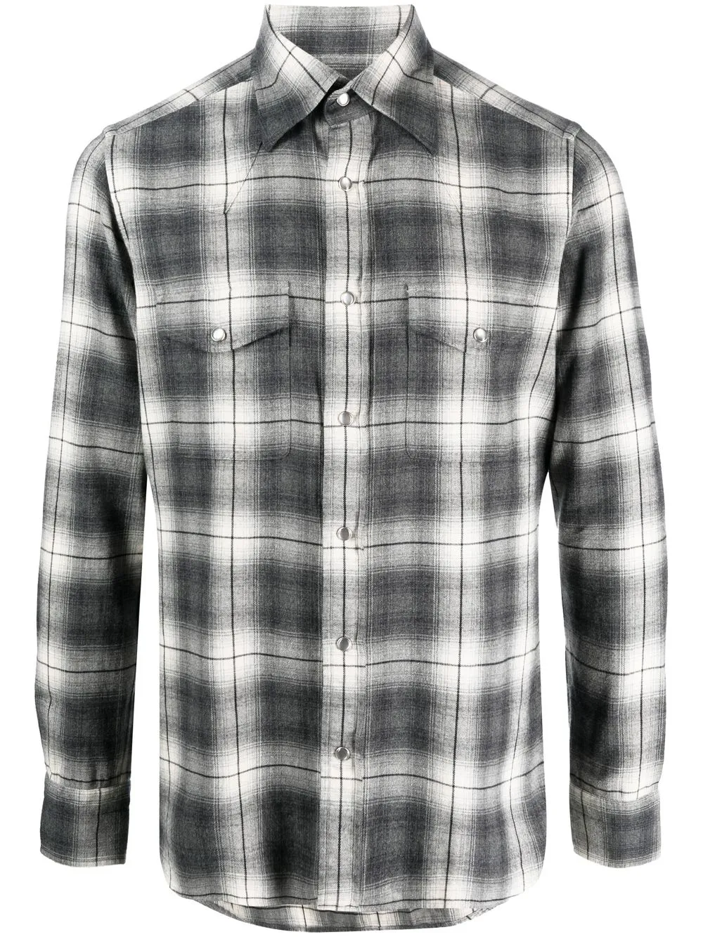 

TOM FORD check pattern cotton shirt - Grey