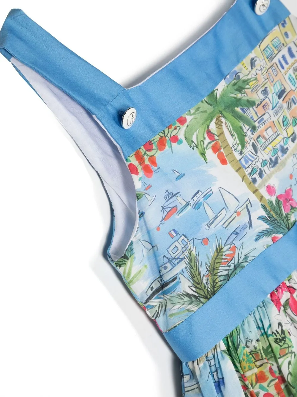  Patachou Sea Liberty-print Flared Ress - Blue 
