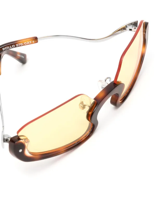Henrik Vibskov Rollo Tortoise Sunglasses | Brown | FARFETCH JO