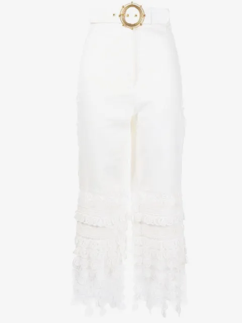 ZIMMERMANN high-waisted embroidered-design trousers