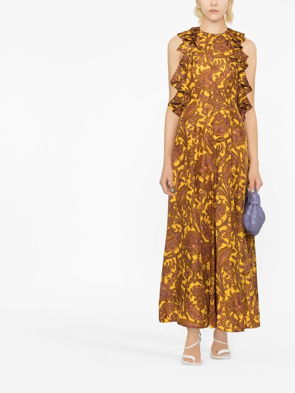 Shop Zimmermann Tiggy Floral-print Halter Dress In 黄色