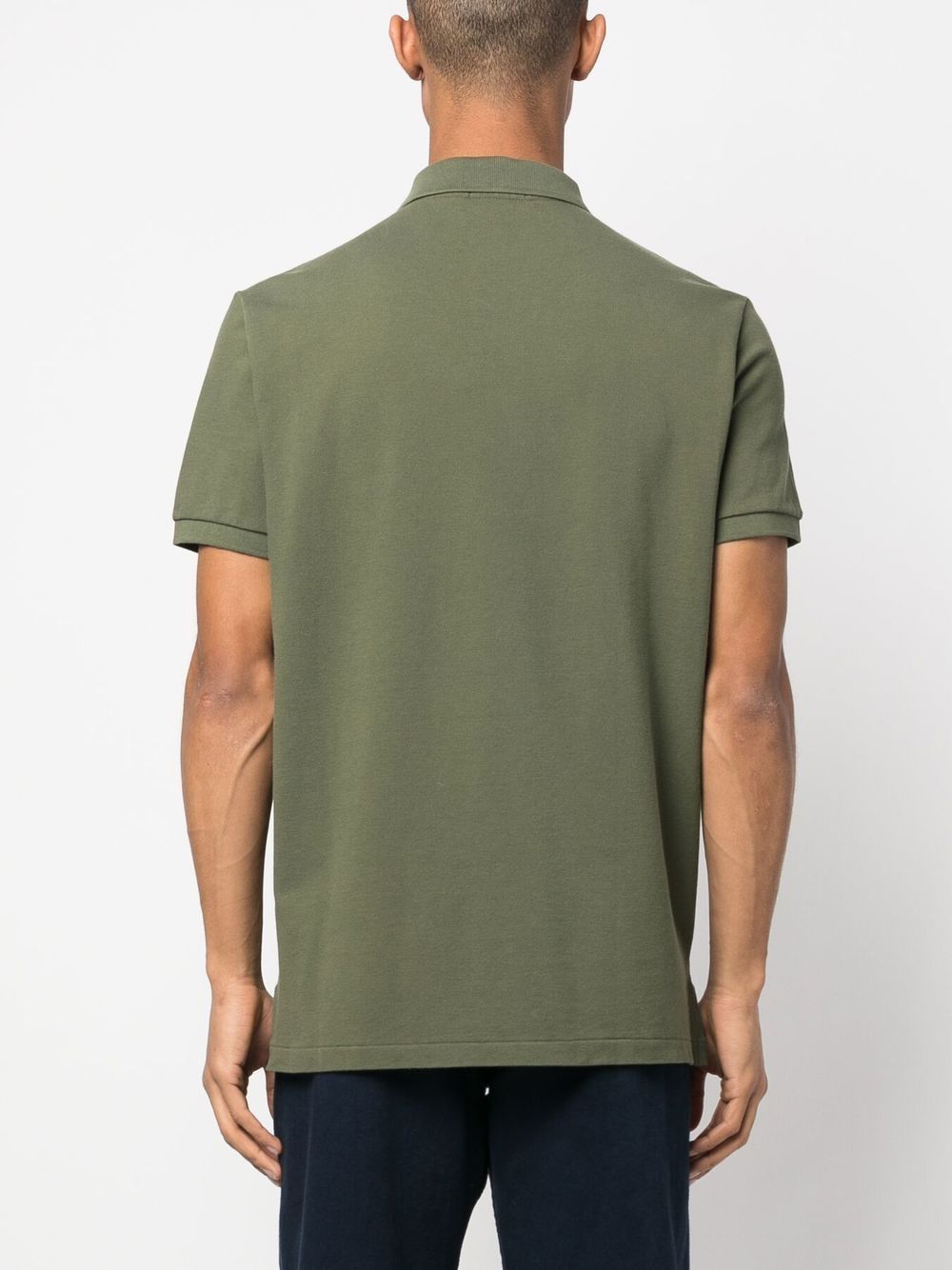 Shop Polo Ralph Lauren Embroidered-logo Short-sleeved Polo Shirt In Green