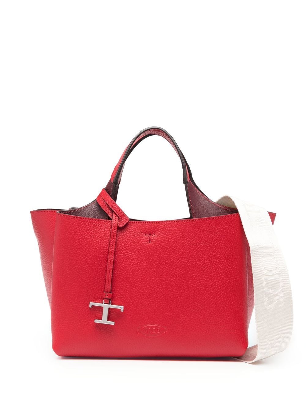 Tod's Timeless Leather Shoulder Bag In Red
