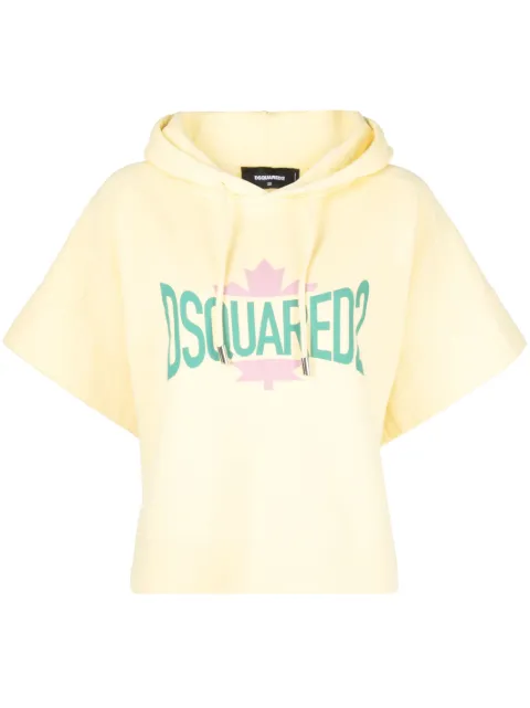 DSQUARED2 logo-print short-sleeved hoodie Women