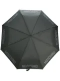 Moschino logo-print compact umbrella - Grey