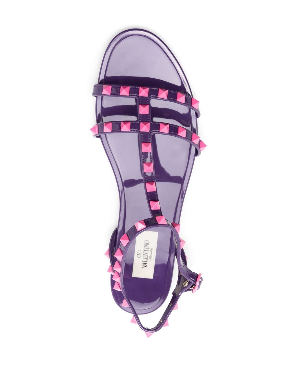 Valentino Garavani Rockstud-embellished flat sandals Purple