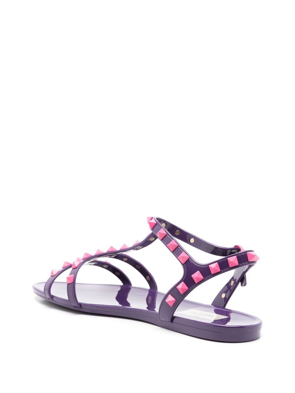 Valentino Garavani Rockstud-embellished flat sandals Purple