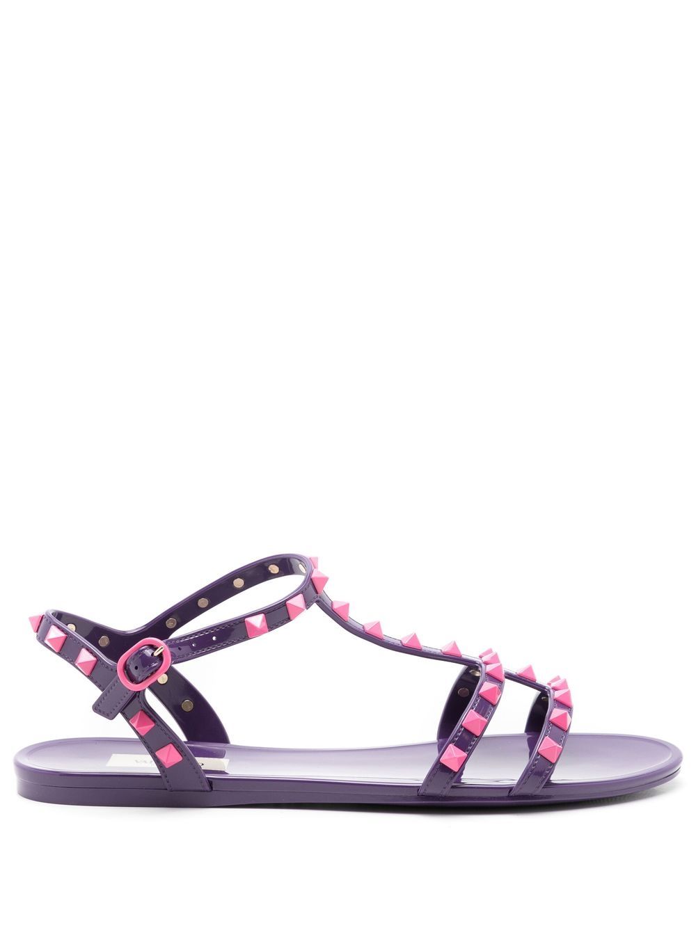 Valentino Garavani Rockstud-embellished flat sandals Purple