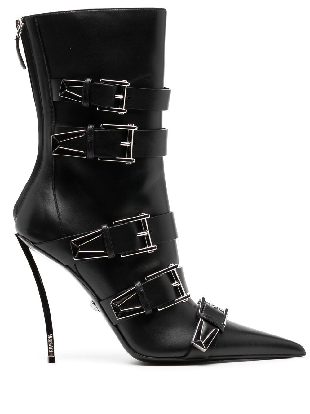 

Versace Pin-Point buckled leather boots - Black