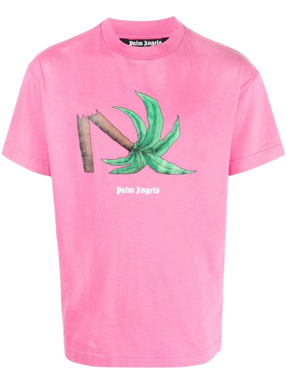 

Palm Angels palm-print cotton T-shirt - Pink