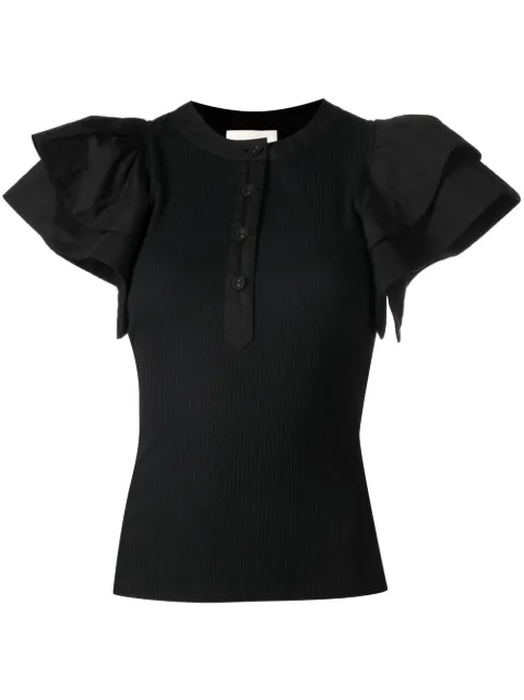 Ulla Johnson Bonnie flounce-sleeves blouse