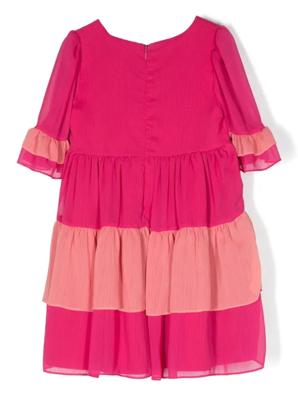 patachou pink floral chiffon dress Patachou Floral Dress 3533504