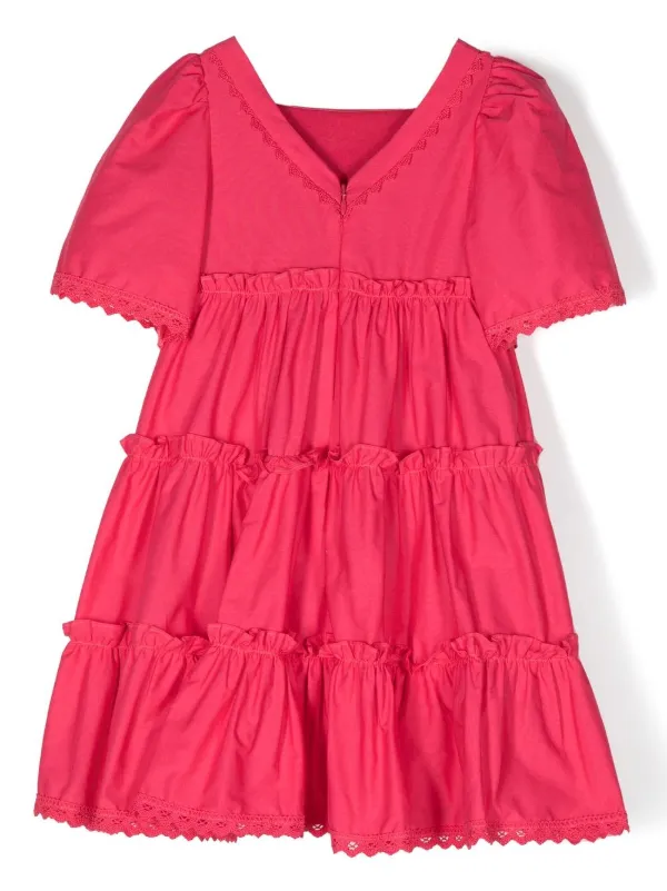 Patachou ruffle-detail Tiered Dress | Pink | FARFETCH OM