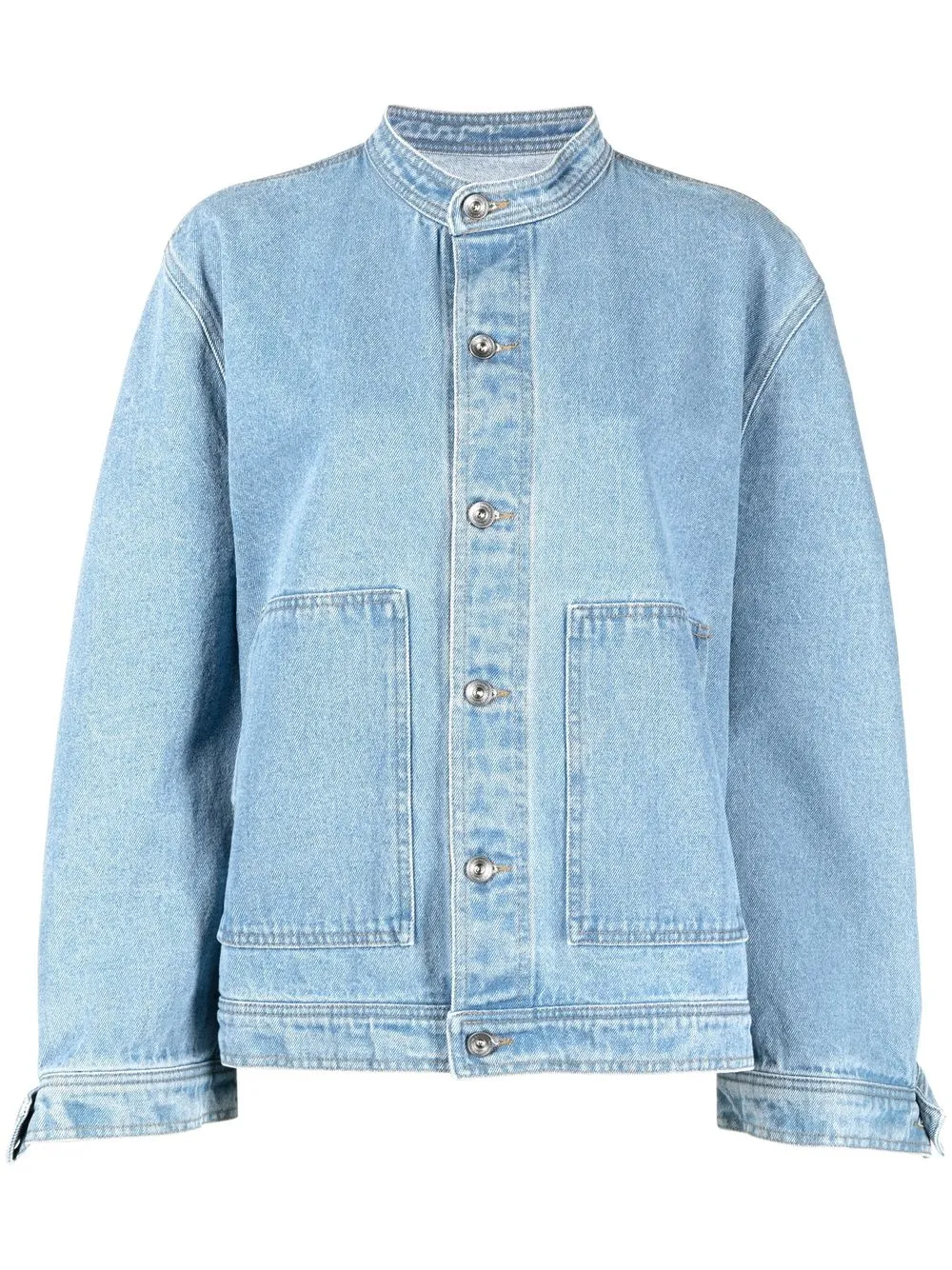 Henrik Vibskov Collarless button-up Denim Jacket - Farfetch