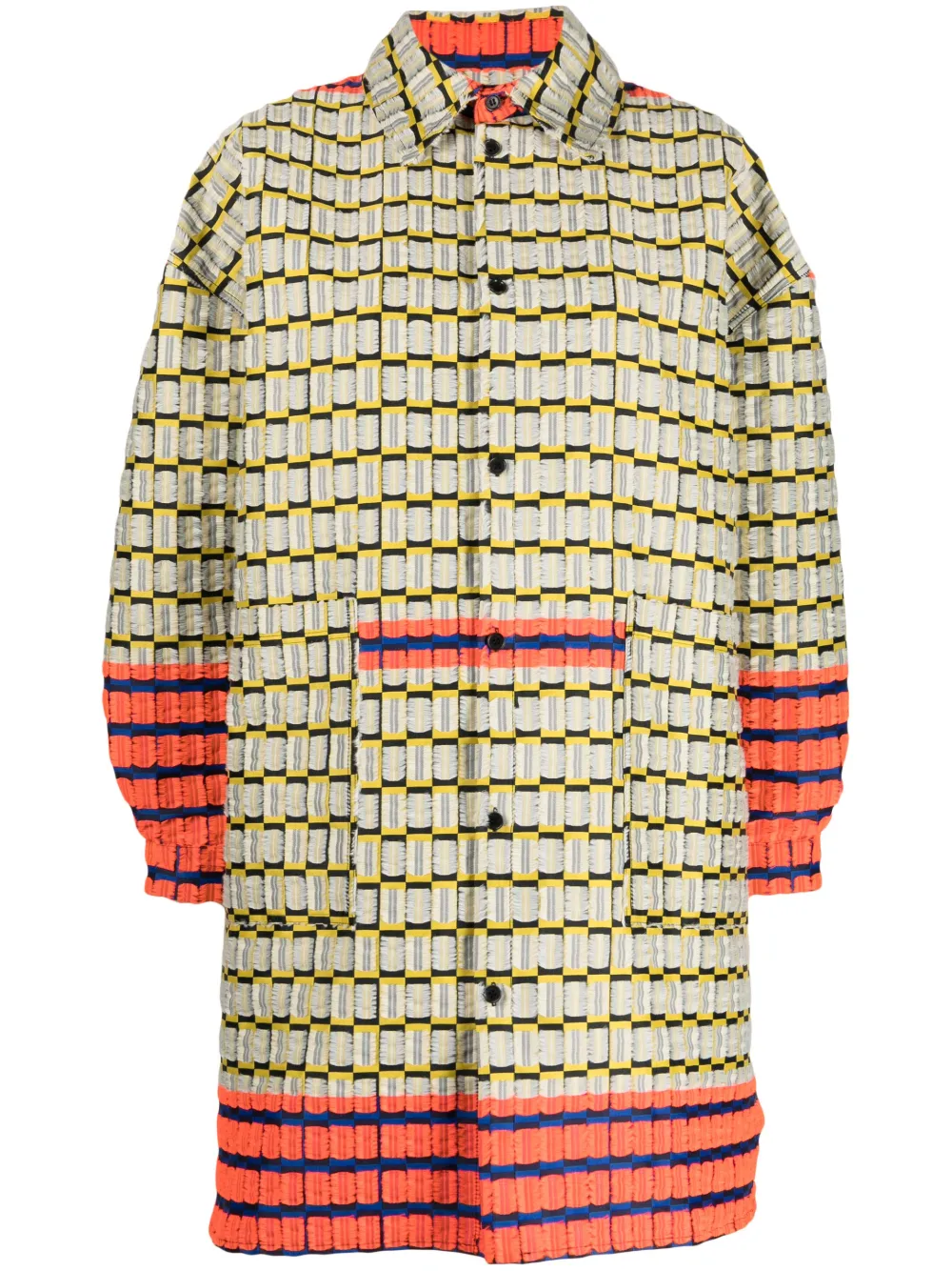 Henrik Vibskov geometric-print oversized shirt coat