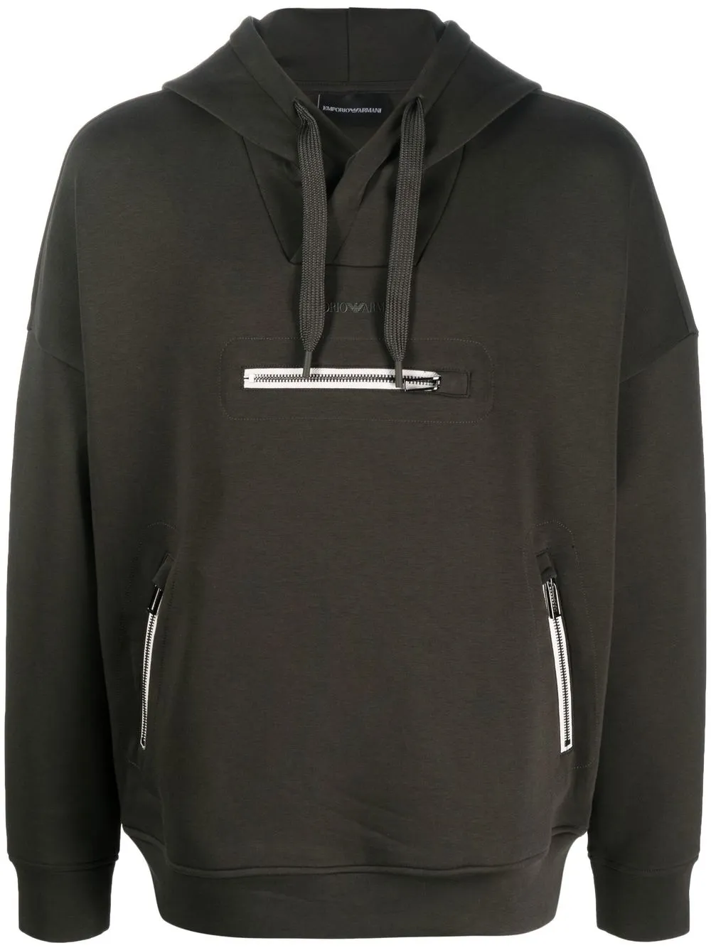 

Emporio Armani hoodie con logo estampado y cordones - Verde