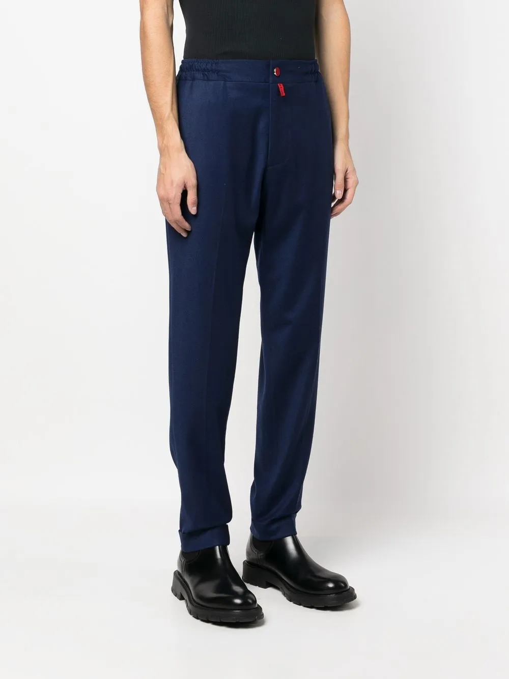 KITON ELASTICATED TAPERED-LEG TROUSERS