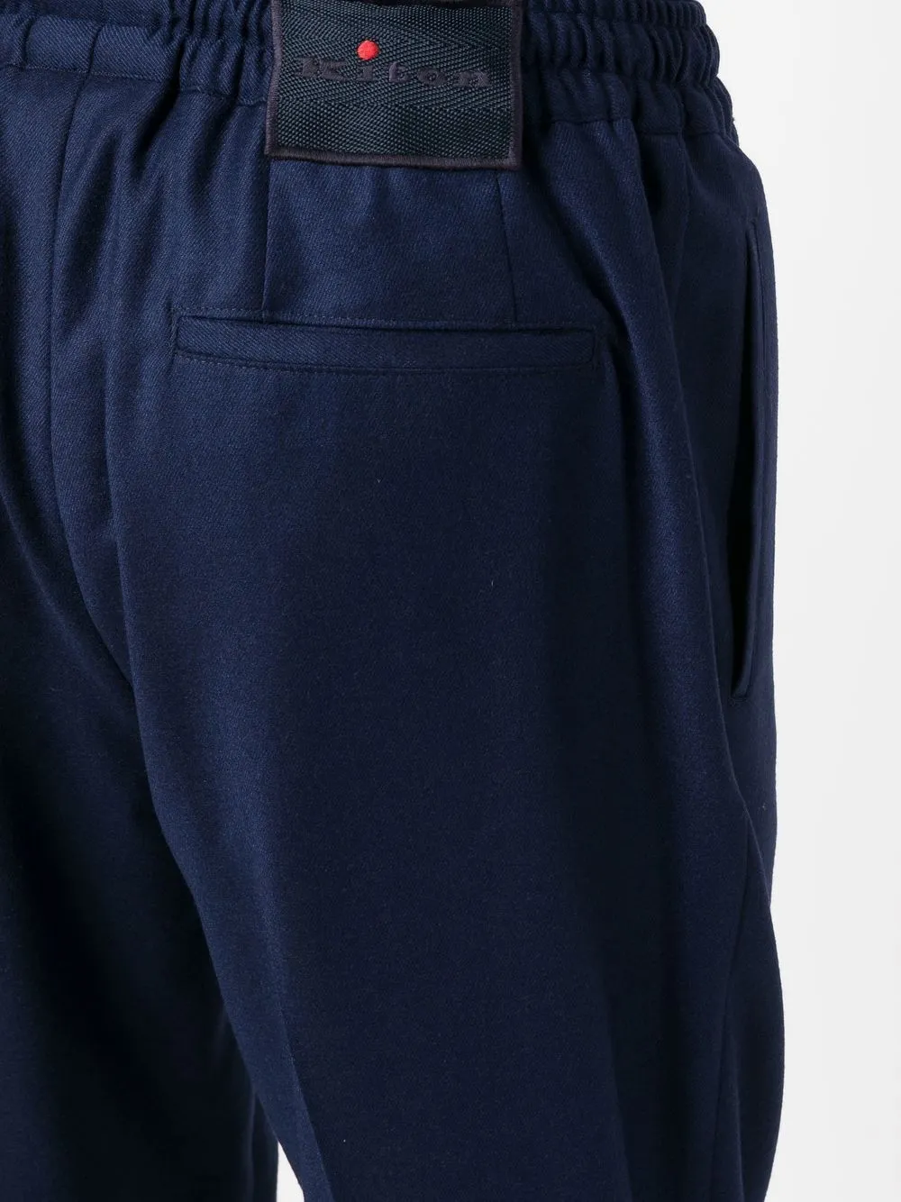 KITON ELASTICATED TAPERED-LEG TROUSERS