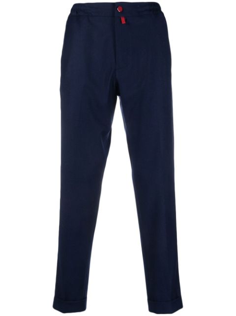 Kiton elasticated tapered-leg trousers