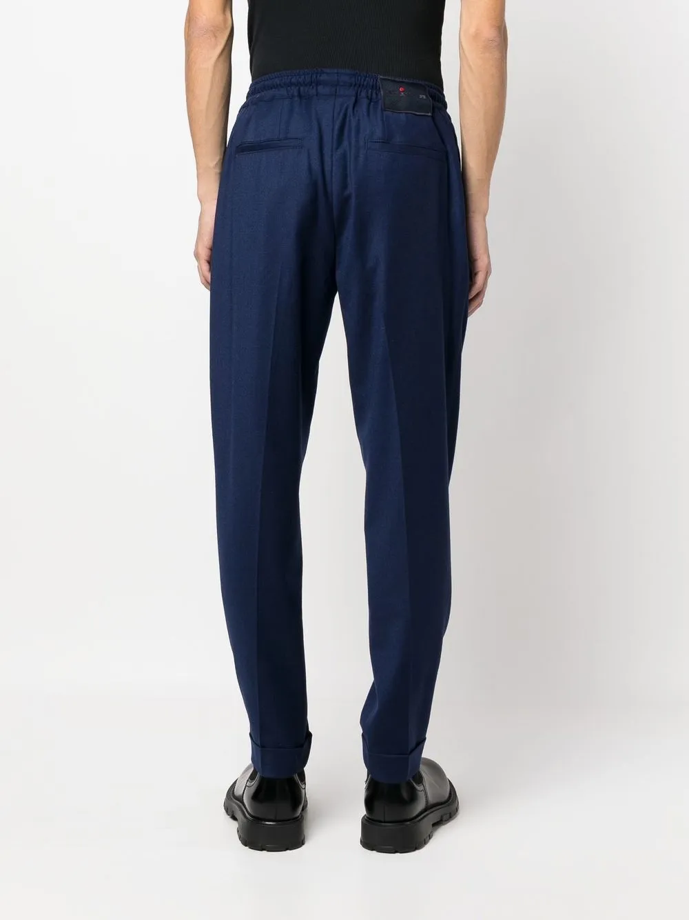 KITON ELASTICATED TAPERED-LEG TROUSERS