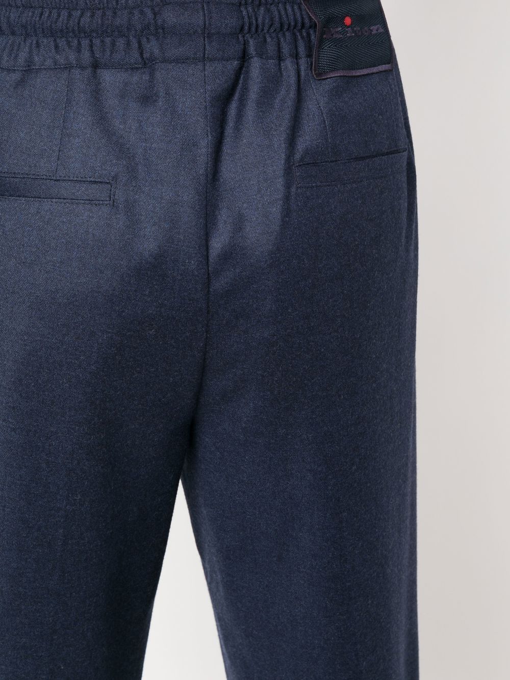 Shop Kiton Elasticated Straight-leg Trousers In Blue