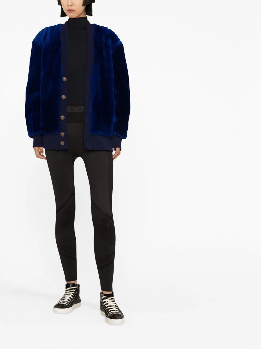 

Golden Goose logo-embellished panelled leggings - Black