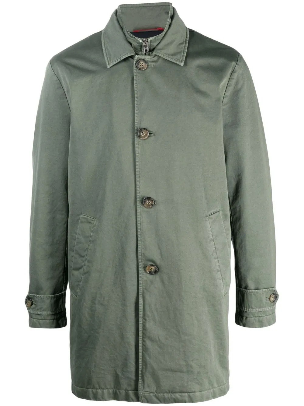 

Fay single-breasted button-up coat - Green