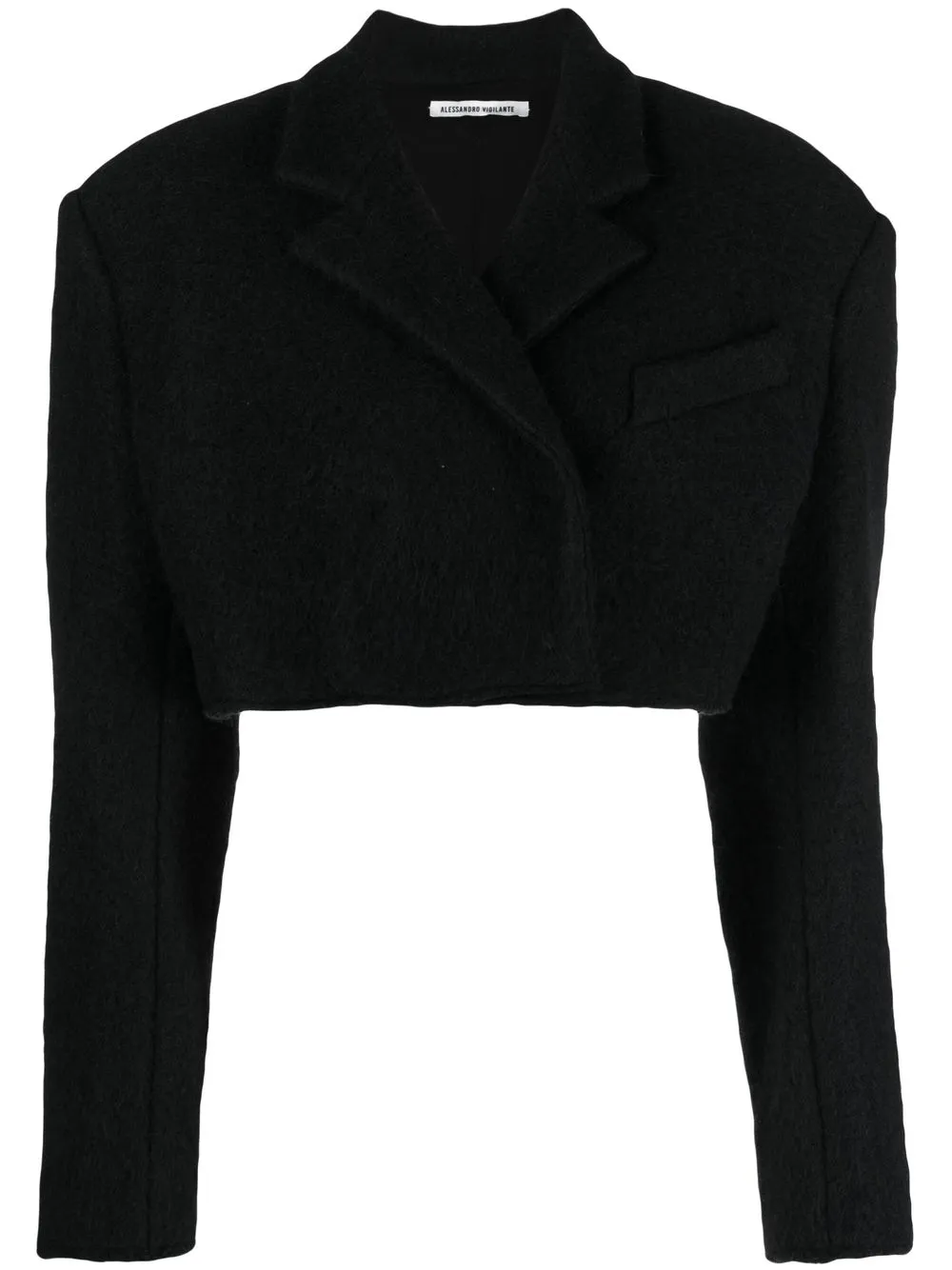 

ALESSANDRO VIGILANTE crossover-neck cropped jacket - Black