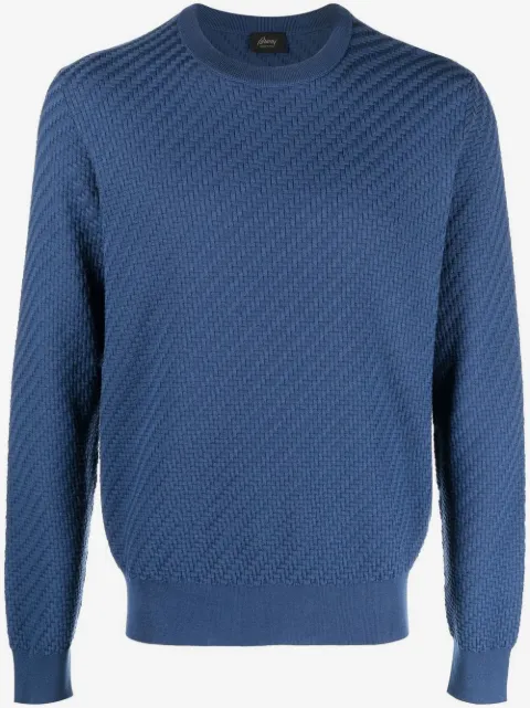 Brioni suéter con ribete de canalé 
