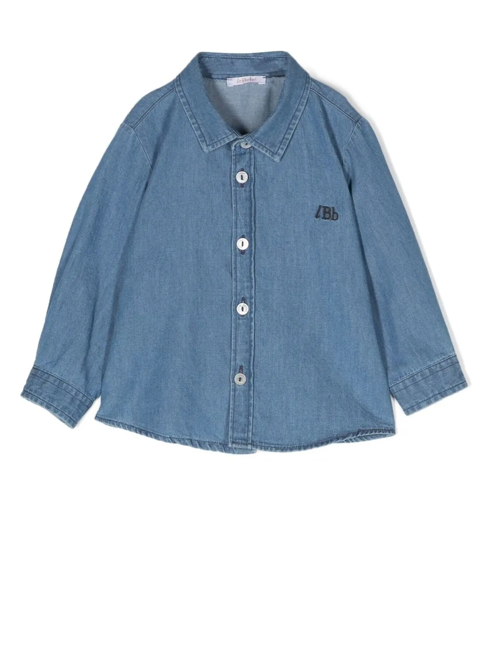 

Le Bebé Enfant embroidered-logo denim shirt - Blue