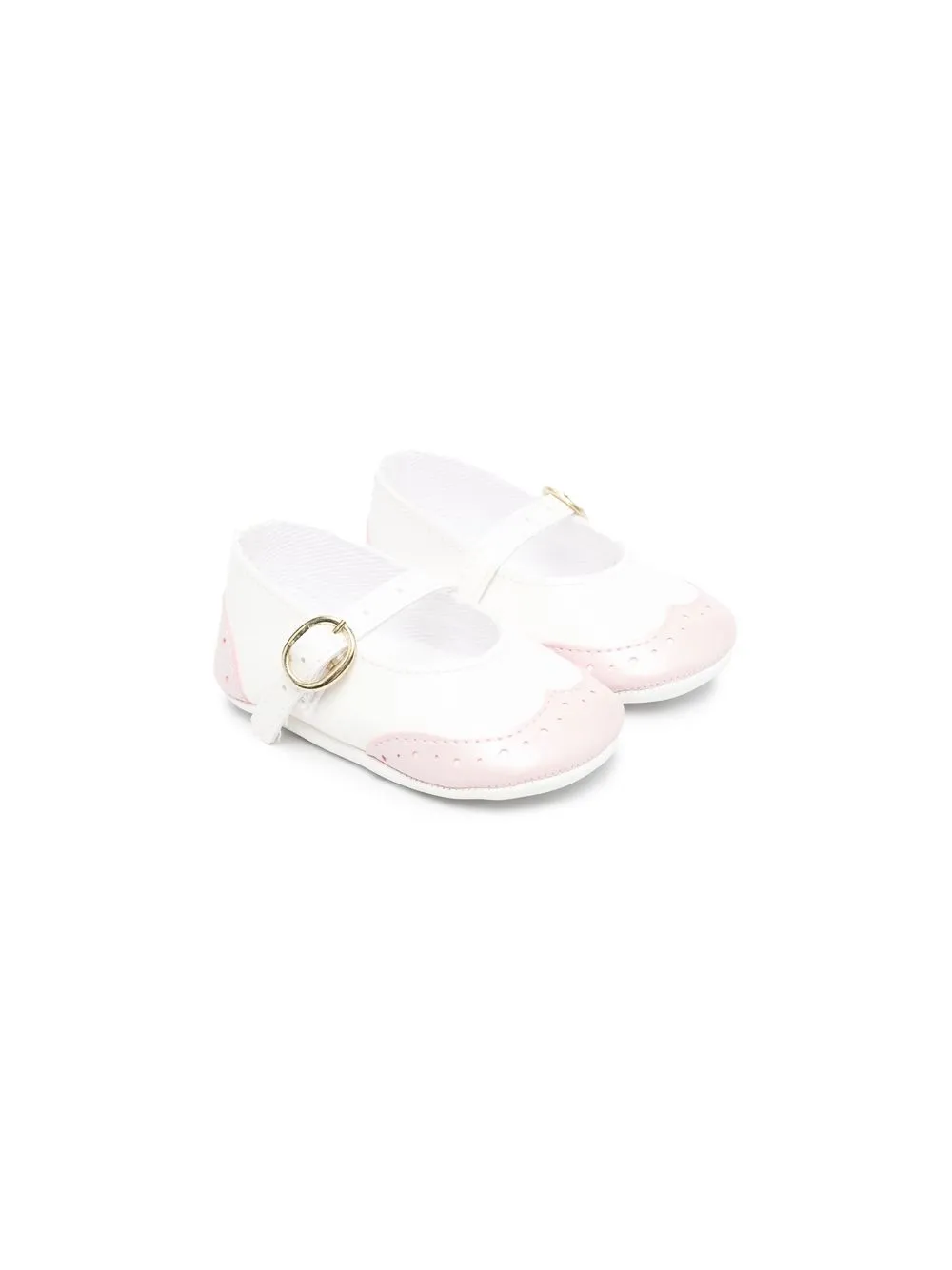 

Le Bebé Enfant two-tone buckled pre-walkers - White