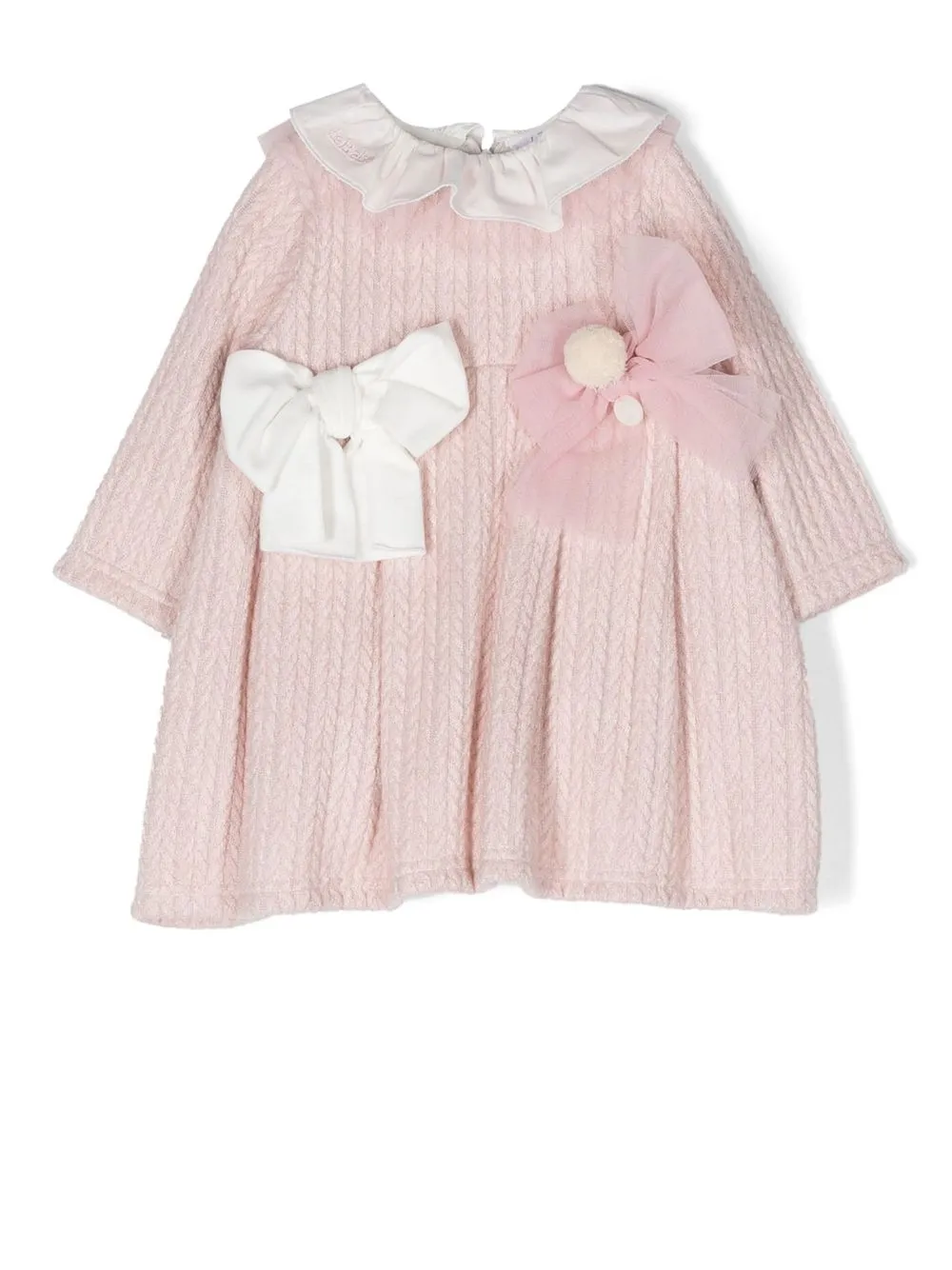 

Le Bebé Enfant knitted bow-detail dress - Pink